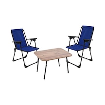 Exent 45x60 Katlanır Masa + 2 Adet Kamp Sandalyesi, Çift Dikişli 120 Kg Kapasiteli-2lac-atl Çok Renkli