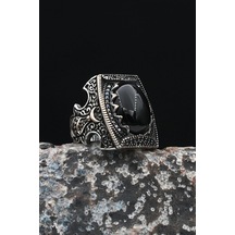 Minare Oniks Taşlı 925 Ayar Gümüş Erkek Yüzüğü 901682