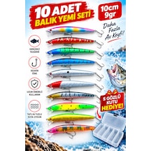 Cappadocians Minnow Suni Balık Yemi 10 Cm 9 Gr - Levrek Lüfer Palamut Turna Alabalık Spin At-çek Yapay Yem 10 Lu Kutu Hediyeli Çok Renkli