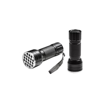 Harry 2 Adet Uv Işınlı 21 Led Ultraviyole Mor Işıklı Metal El Feneri Siyah