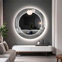 Trivon Beyaz Led'li Lazer Kumlamalı Lavabo & Banyo Aynası Dokunmatik Sensörlü 90 X 90