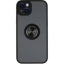 Newface Apple İphone 14 Kılıf Montreal Yüzüklü Silikon Kapak - Siyah