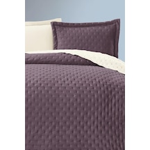 Washed Soft Çift Taraflı Çift Kişilik Yatak Örtüsü Mürdüm Mürdüm