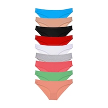 9 Adet Süper Eko Set Likralı Kadın Slip Külot Tüm Renkler Çok Renkli
