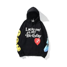 Unisex It's My Birthday Beyaz Sweatshirt Siyah