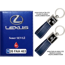 Plakanıza Özel Lexus Logolu Lacivert Ruhsat Kabı Ve Anahtarlık