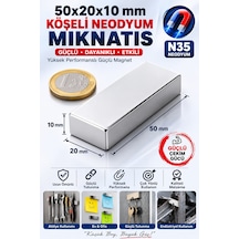50x20x10 Mm Köşeli Neodyum Mıknatıs N35 Güçlü Magnet Süper Güçlü Blok Mıknatıs