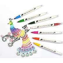 Brush Sing Pen Twin Çift Taraflı Fırça Uçlu Kalem Altın
