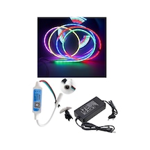 5 Metre 12v 6x12 Mm 120 Ledli Argb Pixel Neon Led Bluetoothlu Cep Telefonundan Kumandalı 5a Adaptörl