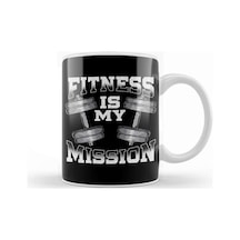 Fitness Is My Mission Motivated Weightlifting Gym Kupa Bardak Porselen Karışık