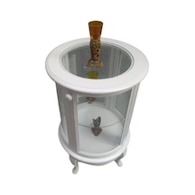 Bengimobilya Gümüşlük Yuvarlak Model 78 Cm Parlak Beyaz Kayın Lükens Aslan Aya (482392572)