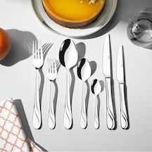 Nehir Safir Sade 12 Kişilik 84 Parça Deri Kutulu Çatal Kaşık Bıçak Takımı