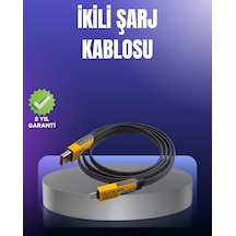 Evrensel Uyumluluklu Dayanıklı Metal Başlıklı Hızlı Şarj Kablosu Çok Renkli