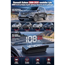 Renault Koleos 2008-2026 Modeller İçin Obd2 Head Up Display Hayalet Gösterge Ekranı Ön Cam Hız Göstergesi
