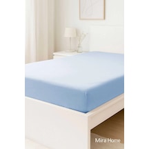 Tek Kişilik Düz Penye %100 Pamuklu Lastikli Çarşaf 100x200 Cm Newsheet Mavi Çok Renkli