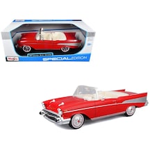 1:18 Ölçek Maisto 1957 Chevrolet Bel Air Convertible Diecast Metal Minyatür Model Araba 25cm