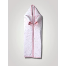 Yenidoğan Kalp Baskılı Fermuarlı Kadife Bebek Battaniyesi Pembe Çok Renkli