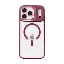 Joko Apple İphone 17 Pro Uyumlu Remim Lensli Magsafe Standlı Kapak - Bordo