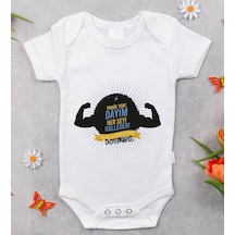Bitmeyenkartus Bk Kids Isimli Dayım Her Şeyi Halleder Tasarımlı Bebek Body Zıbın Beyaz