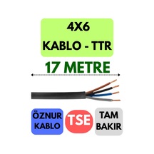 Öznur 4x6 Ttr Kablo Metre Seçenekli Siyah - 17 Metre