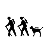 Çift Yürüyüş Köpek Kamp Aile Araba Sticker