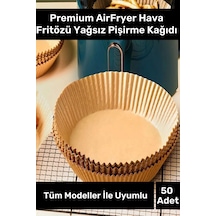 Premium Bpa İçermez Tüm Modeller İle Uyumlu Airfryer Hava Fritözü Yağsız Pişirme Kağıdı 50 Adet