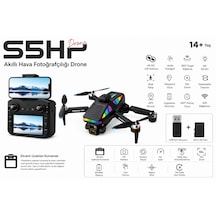 S5hp Drone Akıllı Hava Fotoğrafçılığı Dron 4k Hd Çift Kamera 360 Derece Engel Algılama 50xzoom Usb Kart Okuyucu+ Micro Sd Kart Hediye Katlanabilir Wifi Cam Uygulama Kontrol Ekrablı Uzaktan Kumanda