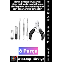 Tırnakbakım Premium Güzellik Salonu Manikür Pedikür Çantalı Batık Tırnak Çıkarma Bakım Seti 6 Parça