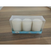 3'Lü Kokusuz Bozkurt Silindir Mum 5*7Cm Krem (350095945)