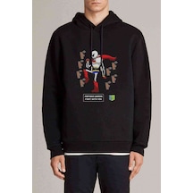 Undertale Baskılı Siyah Erkek Örme Kapşonlu Sweatshirt (534762693)
