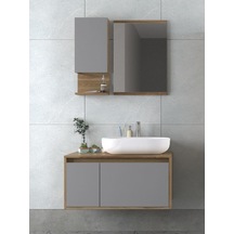 Biani Atlas 90 Cm Banyo Dolabı Renk Ud Mat Gri