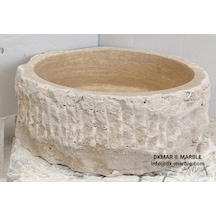 DkMar Traverten Kütük Lavabo