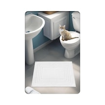 %100 Pamuk Dokuma Su Emici Banyo Paspası Vera 60x50 Cm Beyaz Diğer