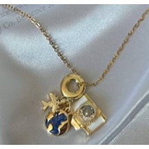 Beren Aksesuar Stainless Steel Uzun Gezgin Çelik Kolye Gold