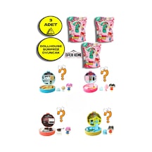 3 Adet Taşınabilir Dollhouse Sürpriz Paket