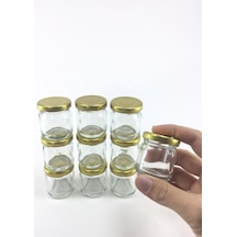 10'lu Çok Amaçlı Düzenleyici Gold Kapaklı Mini Kavanoz Seti 40 Cc