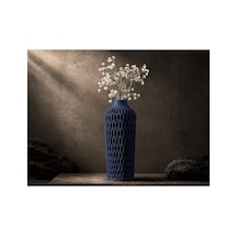 Diamont Navy Blue Vazo Modern Dekoratif 3d Baskı Vazo 137x250 Mm Çok Renkli