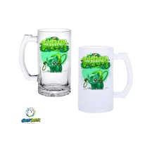 Balbasaur Kulplu Bira Bardağı Buzlu Veya Şeffaf Seçenekli 0272
