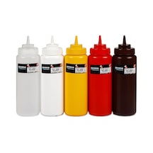 Genis Kapakli Ketçap Ve Mayonez Sisesi, 700 Ml Kapasite, Kirmizi Çok Renkli