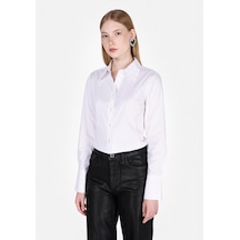 Colin's Colins Slim Fit Shirt Neck Düz Kadın Beyaz Uzun Kol Gömlek Cl1073416 Q1.v2 Wht Beyaz