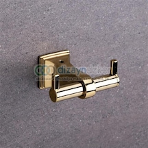 Line İkili Bornoz Askılığı Gold Kaplama
