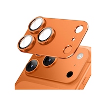 Kamera Lens Koruyucu İçin İphone 17 Pro Max 6.9 Inç Tam Kapsamlı 9h Temperli Cam Mat Metal Plaka, 1 Paket Turuncu, İphone 17 Pro Max