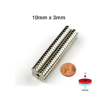 30 Adet Çap 10Mm X Kalınlık 3Mm Güçlü Yuvarlak Neodyum Mıknatıs
