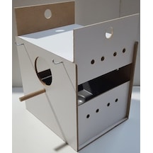 Muhabbet Yuvalik-çi̇ft Sürgülü - Plasti̇k Folluk -Ahşap Mdf Yuva