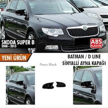 Skoda Superb B6 Sinyalli 2008-2015 Batman Yarasa Ayna Kapağıı Piano Black Plastikk