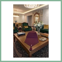 Bşkvirgo Çizgili Tek Runner, Colber Tek Runner 40x140cm Mürdüm Bsk2026
