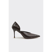 Derinet Dekolteli Kadın Stiletto Kahve Kahve
