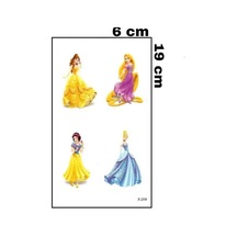 Pamuk Prenses Sindiella Rapunzel Geçici Dövme Çok Renkli