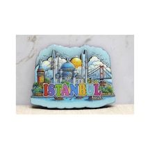 2 Adet Ahşap Magnet İstanbul Temalı Ahşap Tasarım Magnet Ürün 10x7 Cm