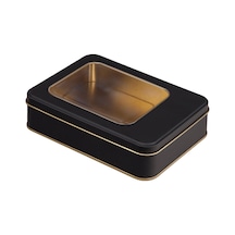 Pencereli Mat Siyah Metal Kutu 19x13,5x4,5 Cm